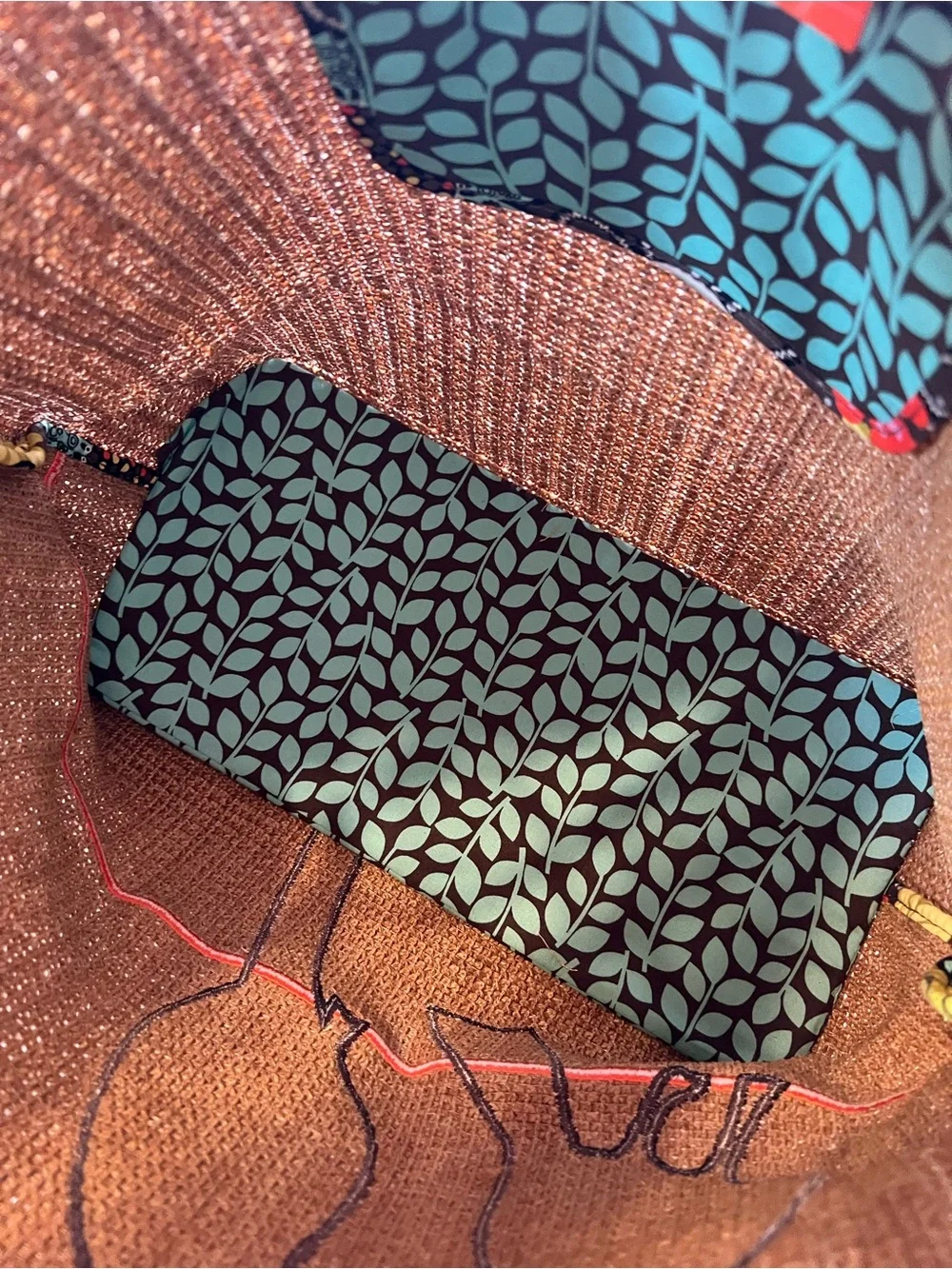 Vera Bradley Large Straw Bird Tote, Flower Shower